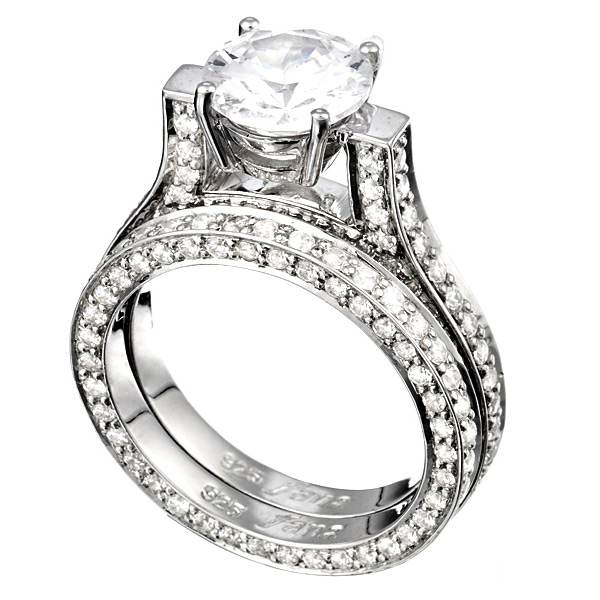 single diamond bridal set